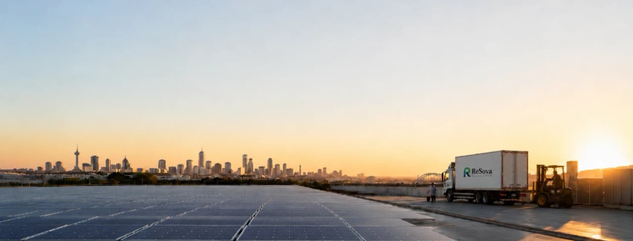 Large-scale solar installation of the kind feeding new NSW recycling capacity
