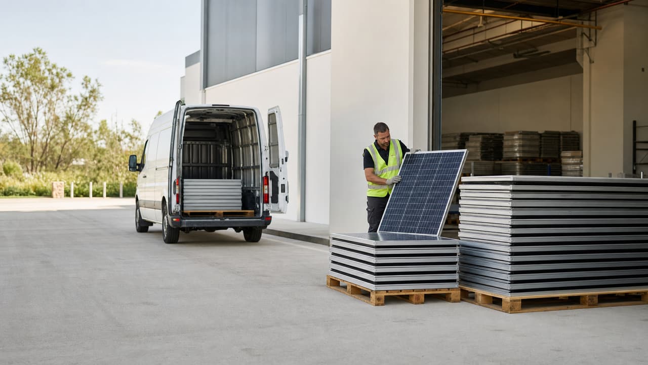 Solar panels collected in Sydney heading for recycling