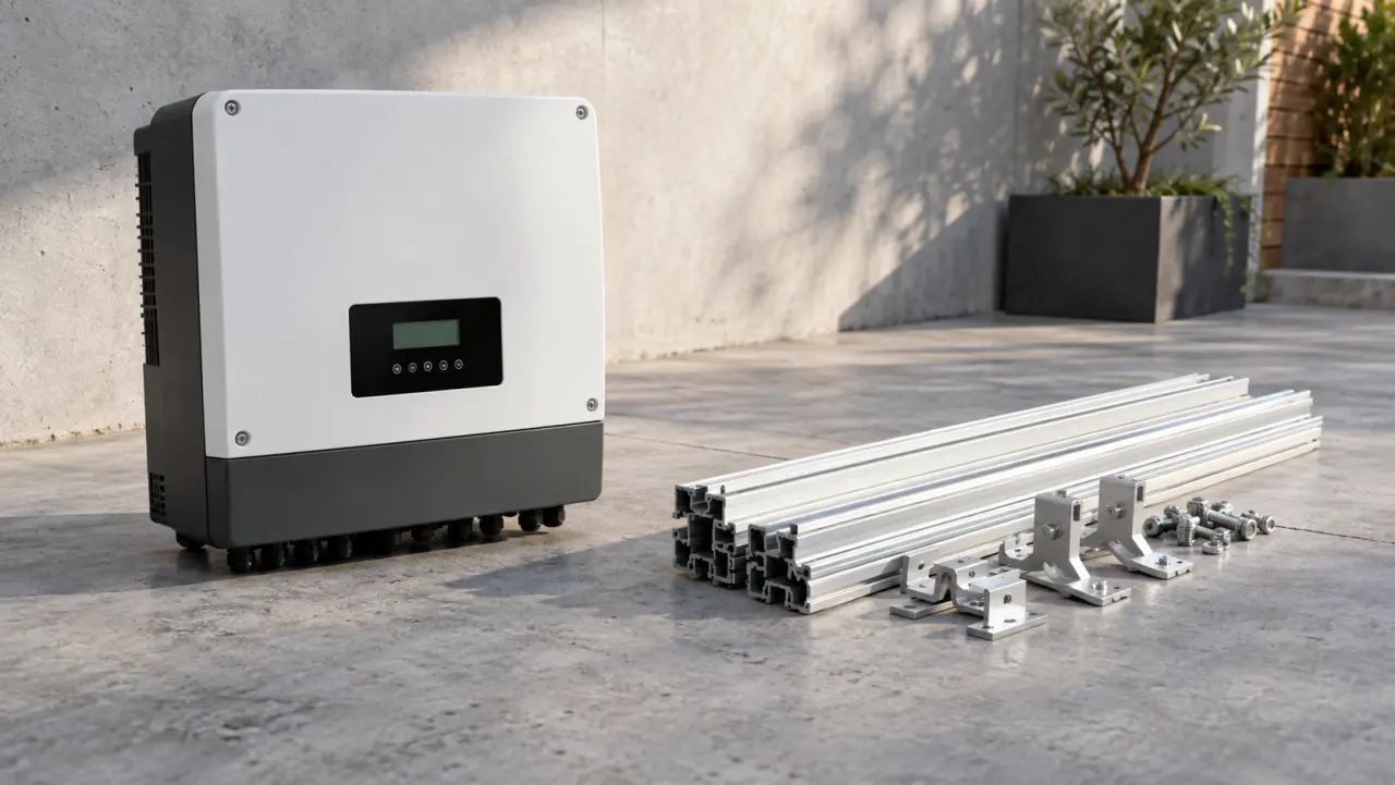 Illustrative separately grouped inverter and mounting rails
